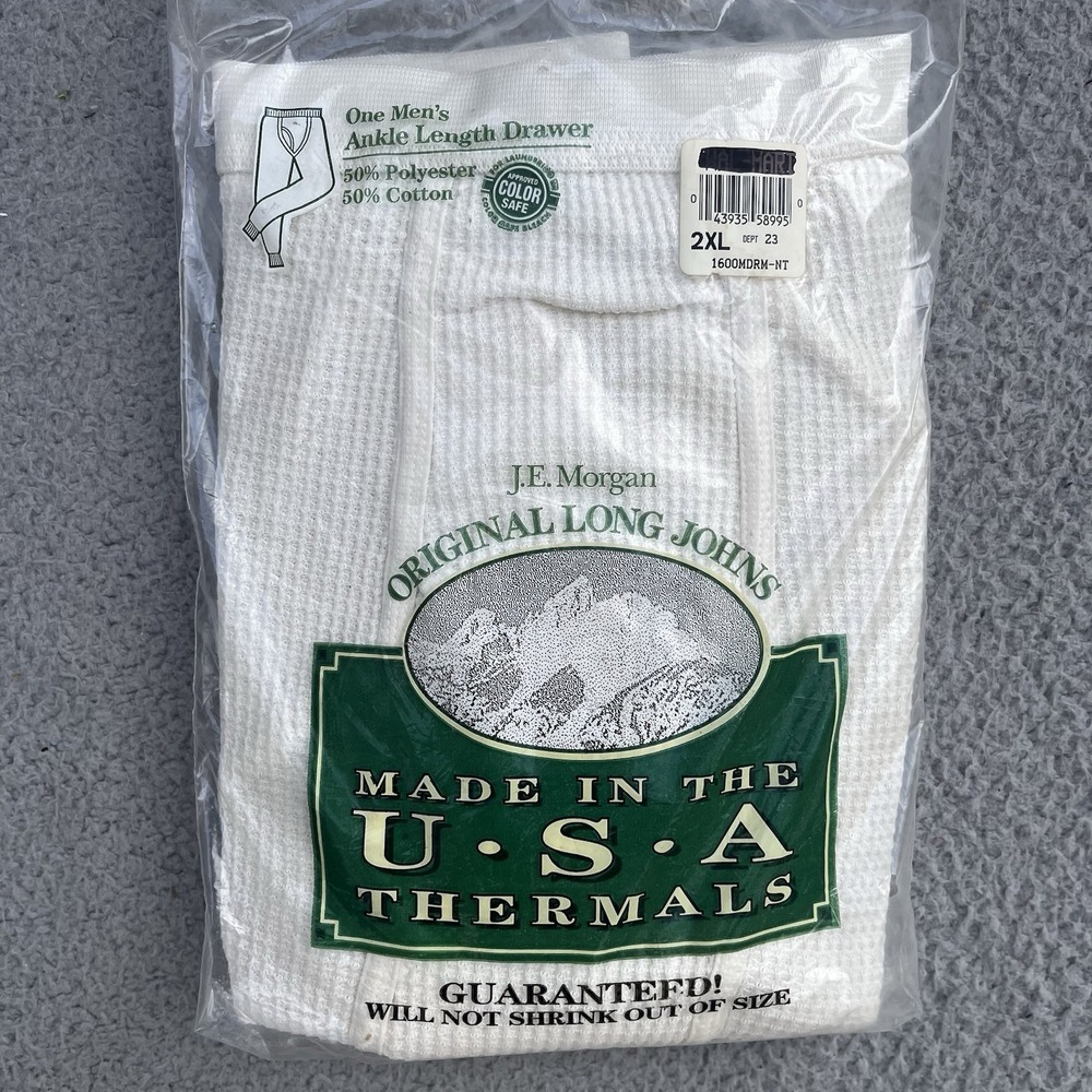 J.E. Morgan Mens Original Long Johns Thermal Pants Size 2XL‎ USA Made